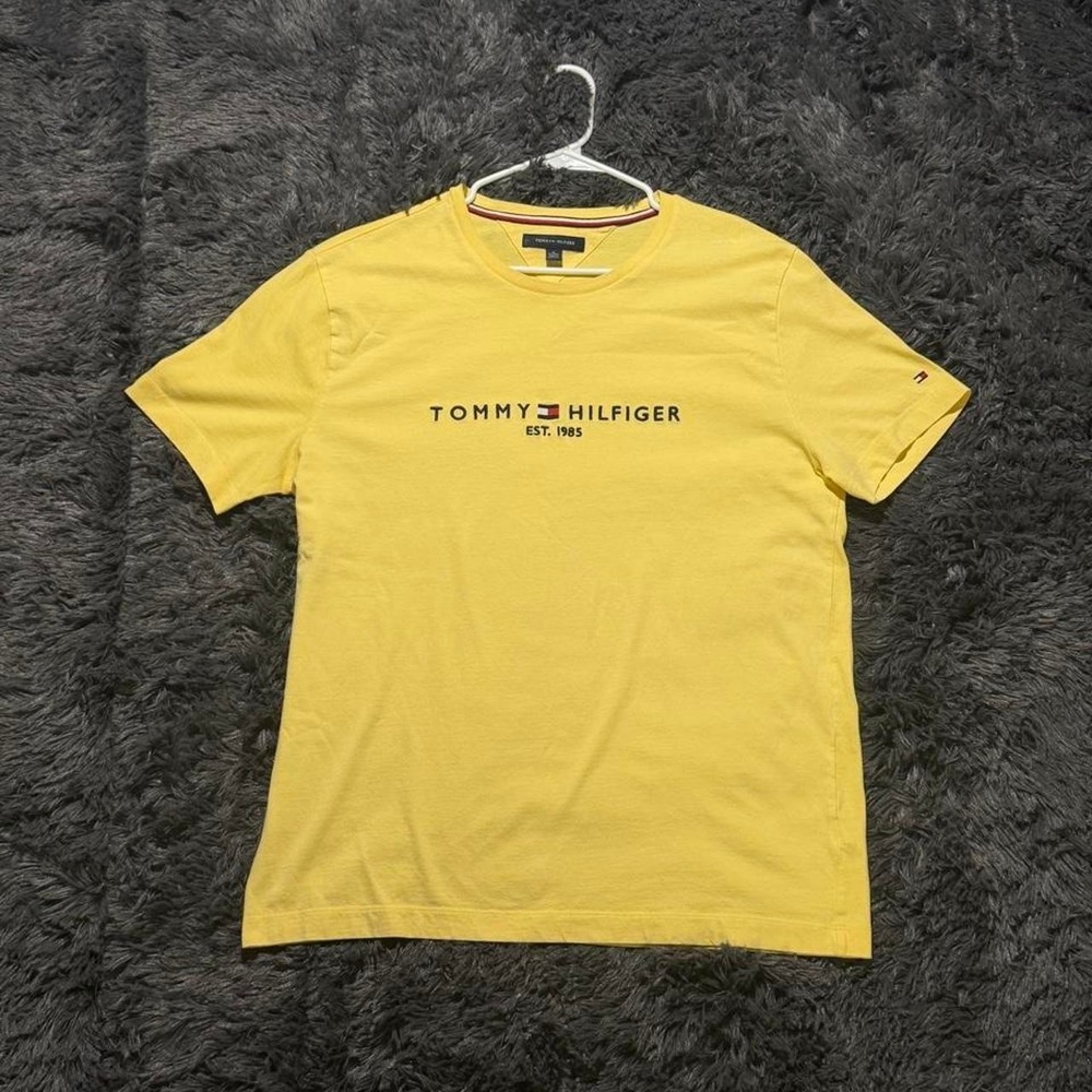 Tommy Hilfiger yellow t-shirt with black logo